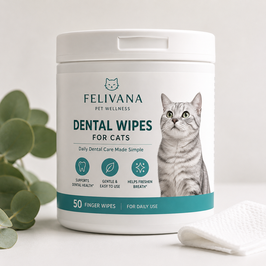 Felivana™ Daily Dental Wipes for Cats — 50 Count